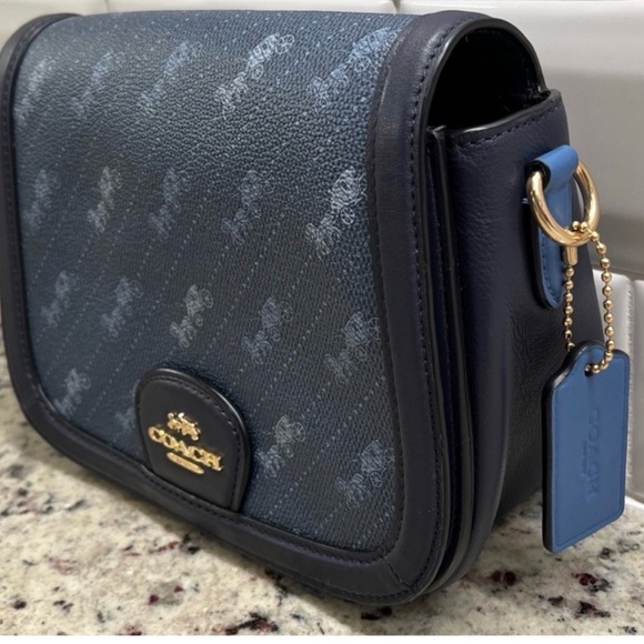 EUC Coach Horse & Carriage Dot Print Saddle Crossbody Bag - Picture 4 of 10